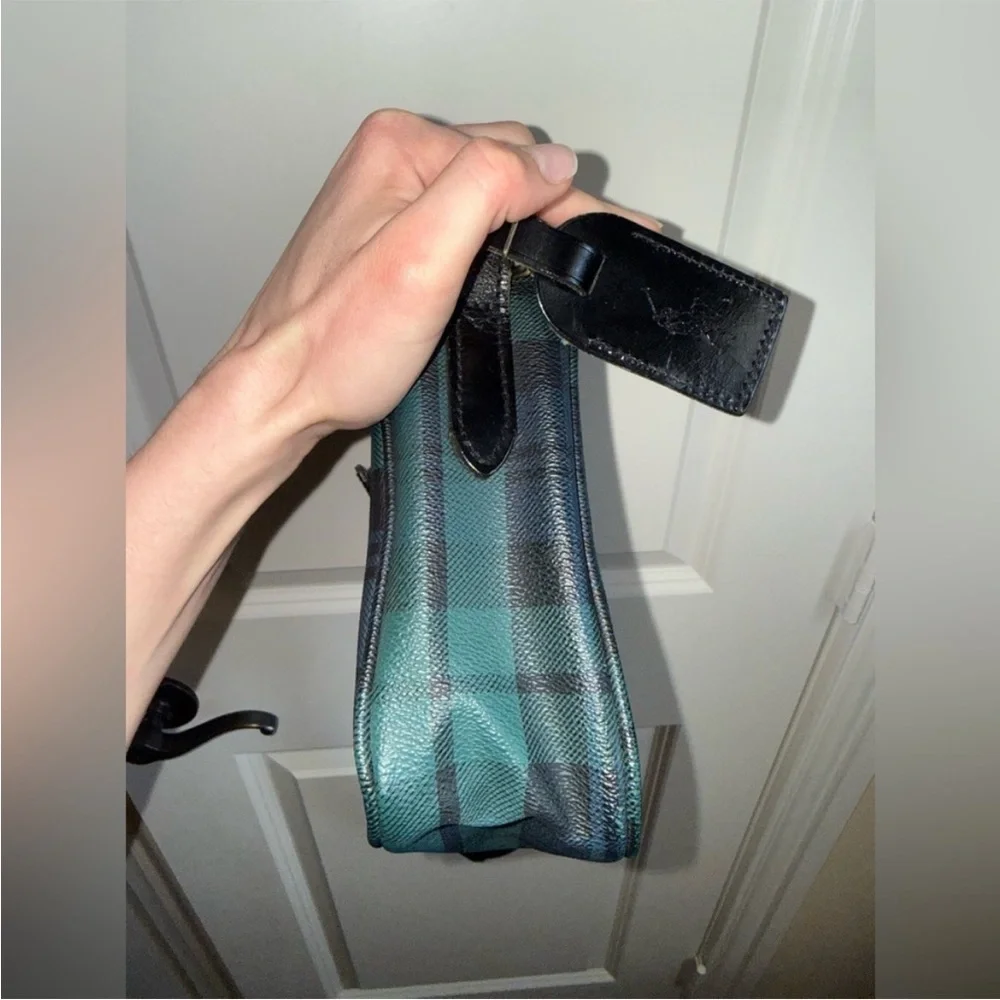 POLO RALPH LAUREN Plaid Shoulder Bag‎ Crossbody Vintage with Luggage Tag